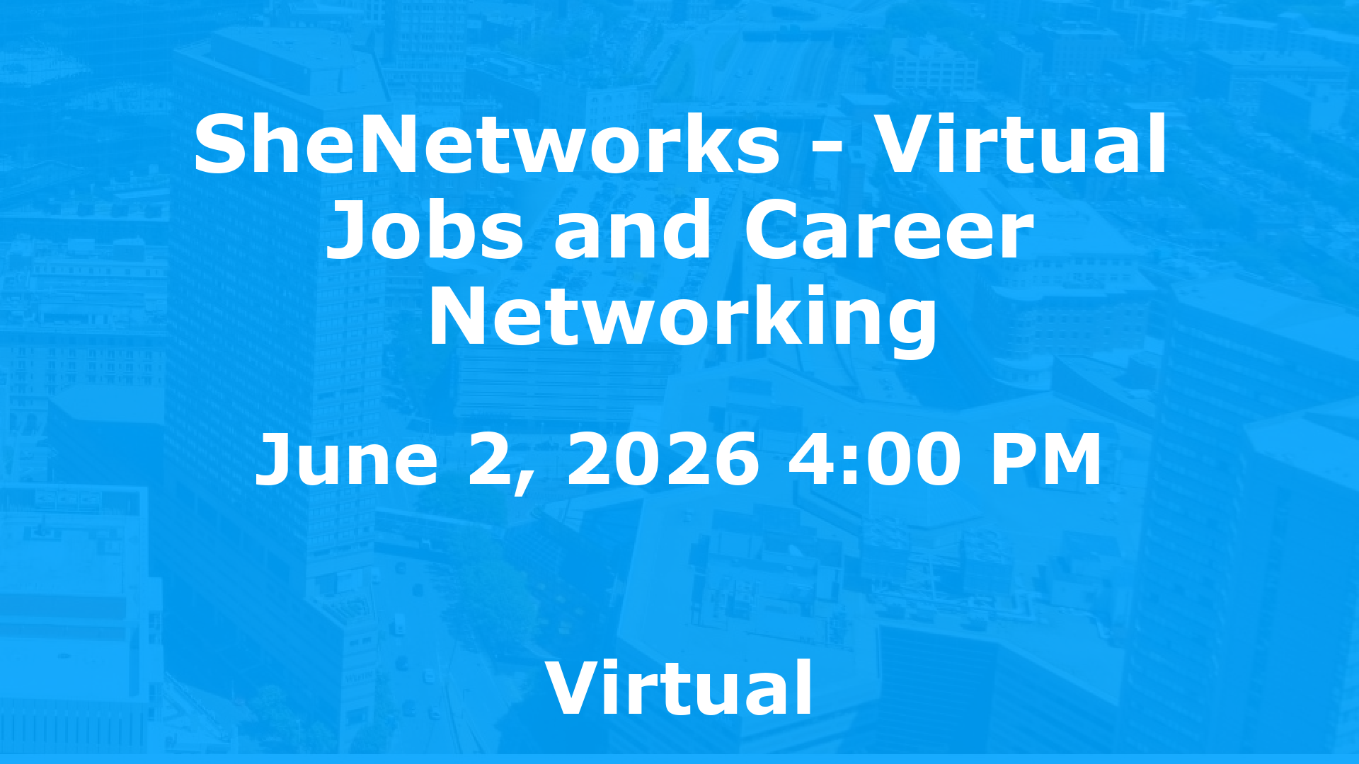 SheNetworks - Virtual Jobs and Career Networking event image